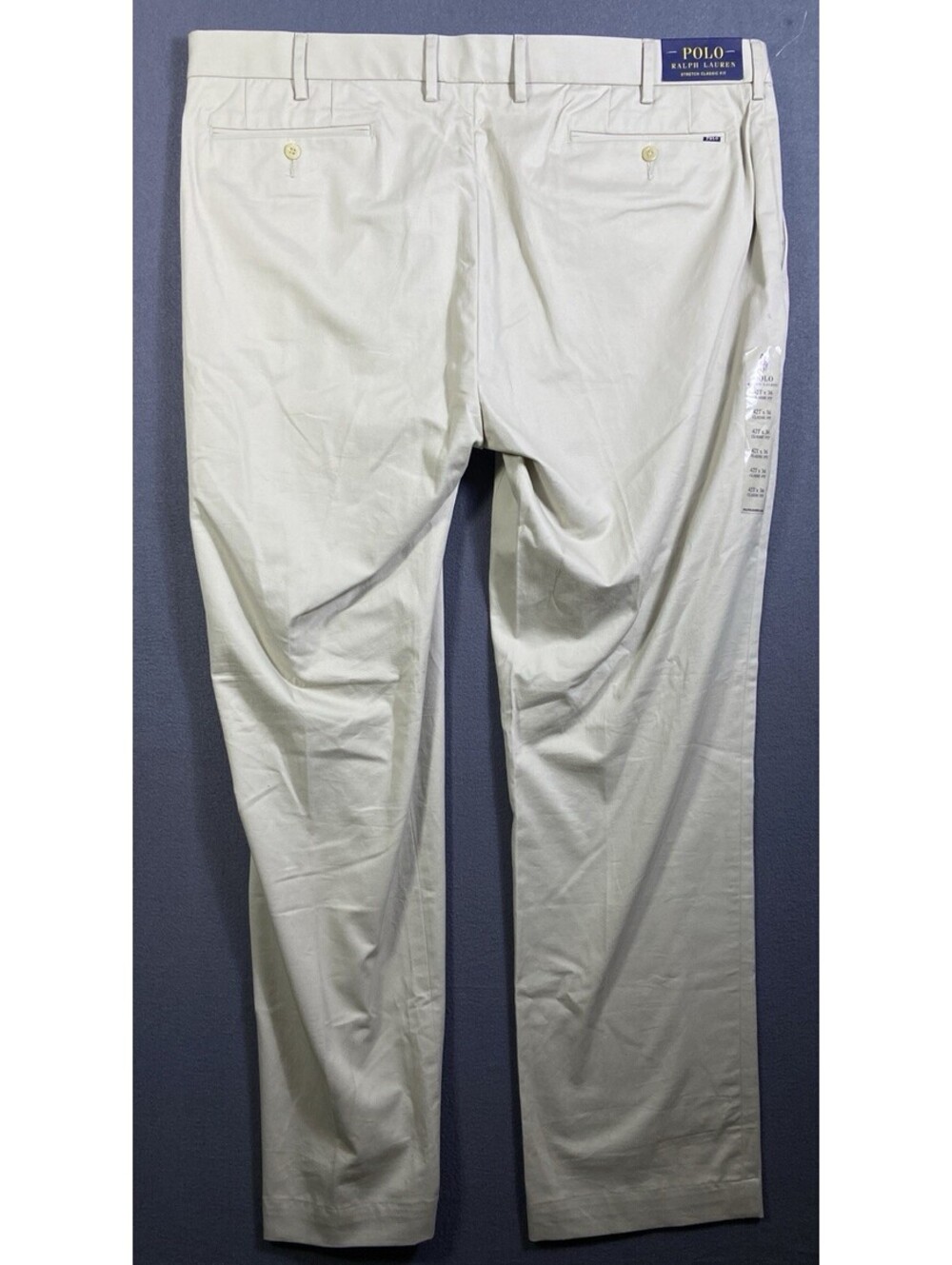Polo Ralph Lauren Stretch Classic Chino Dress Pants Men 42x36 (34)Tan Preppy NEW - Picture 9 of 13